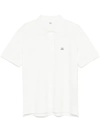 C.p. Company Poloshirt Aus Pikee In White