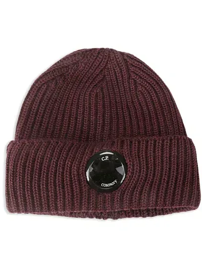 C.p. Company Ribbed Beanie Hat In Purple