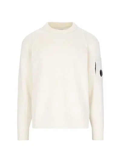 C.p. Company Sea Island Knit Sweater In Gauze White