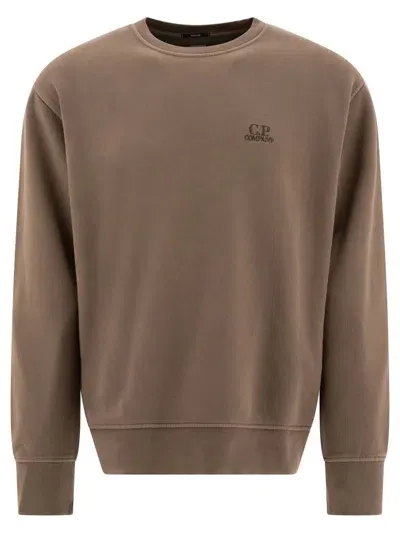 C.p. Company Sweatshirt With Embroidered Logo In Green