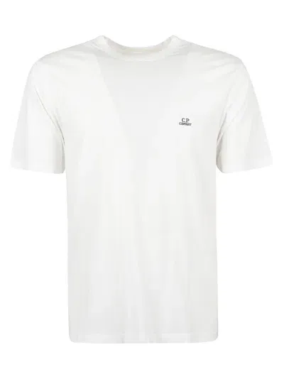 C.p. Company Logo Detail Plain T-shirt In Gauze White