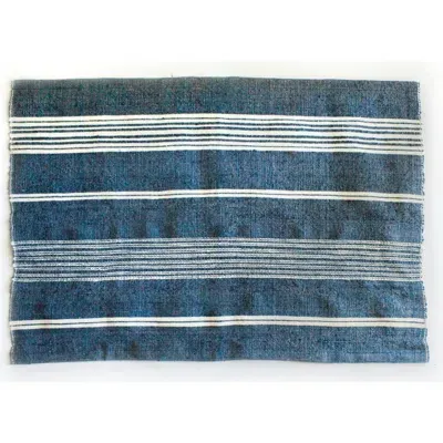 Creative Women Aden Bath Mat In Navy/natural