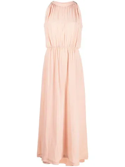 Cri.da Cape-detail Silk Gown In Pink