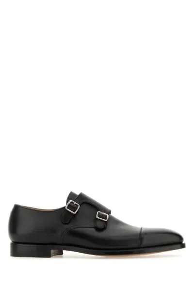 Crockett & Jones Lowndes Monk Shoes In Black