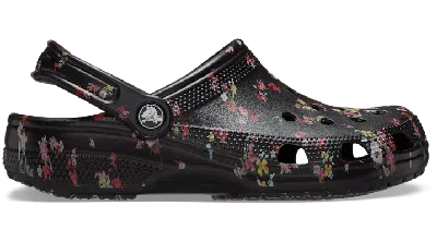 Crocs Classic Ditsy Floral Clog In Black