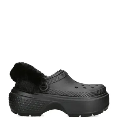 Crocs Lined Stomp Clogs In Black