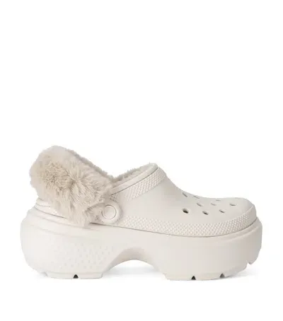 Crocs Lined Stomp Clogs In Ivory