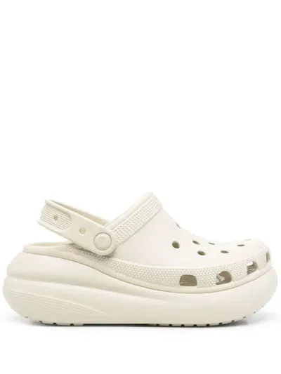 Crocs Sabot Crush Clog In Gomma Con Suola Platform In Bianco