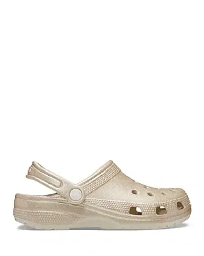 Crocs Gender Inclusive Classic Glitter Clog In Chamagne