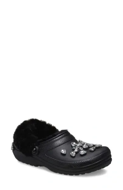 Crocs X Simone Rocha Classic Faux Fur Lined Clog In Black