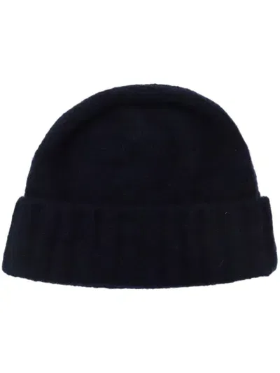 Cruciani Turn-up Brim Beanie In Blue