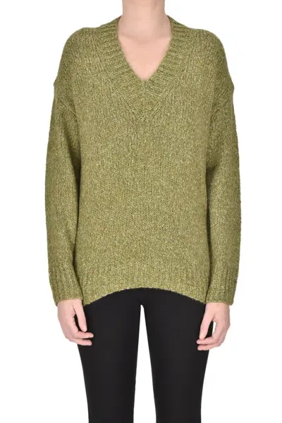 Ct Plage Melange Knit Pullover, In Olive Green