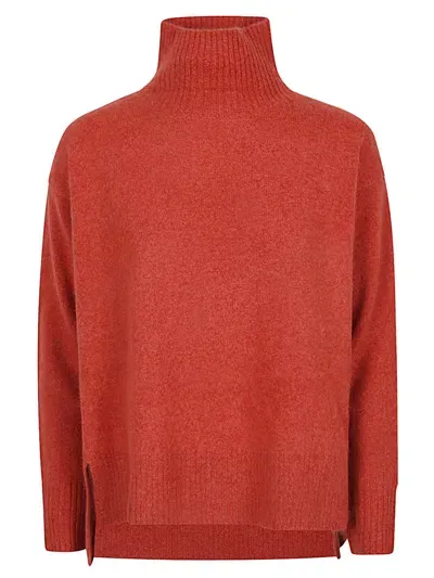 Ct Plage Wool High Neck Jmper In Naranja