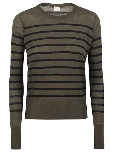 Ct Plage Wool Striped Sweater In Kaki