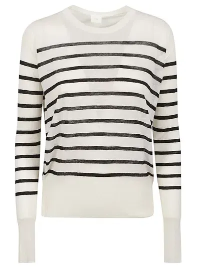 C.t.plage Wool Striped Sweater In White