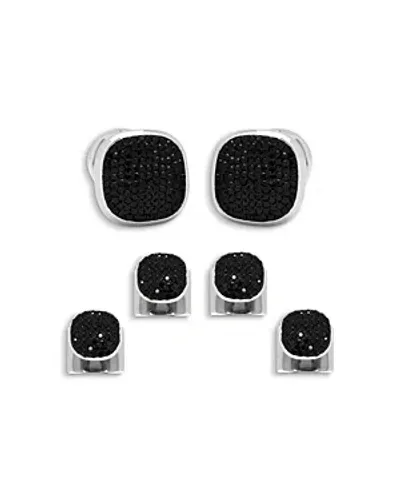 Cufflinks, Inc Black Pave Crystal Stud & Cufflink Set