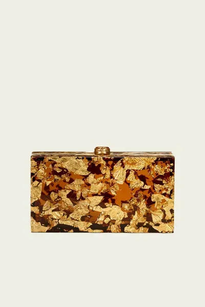 Cult Gaia Ela Clutch In Shiny Brass In Brown