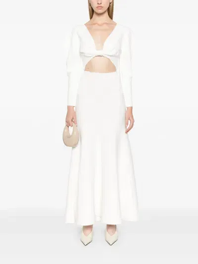 Cult Gaia Ellie Cinched Crop Top In Off White