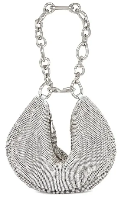 Cult Gaia Estrella Mini Embellished Shoulder Bag In Silver Rhinestone