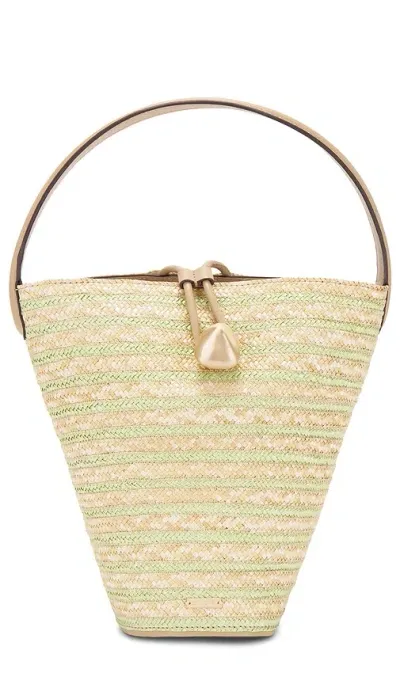 Cult Gaia Freedie Striped Bucket Shoulder Bag In Beige