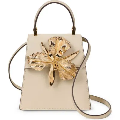 Cult Gaia Mini Emilia Leather Top Handle Bag In Alabaster