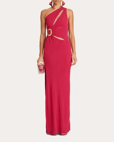 Cult Gaia Zinna One-shoulder Gown In Pink