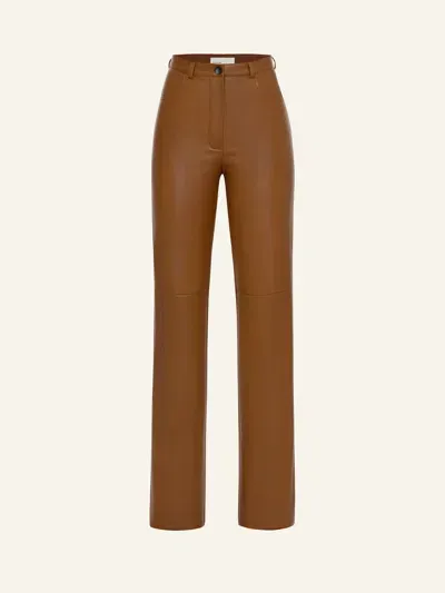 Cultnaked Killa Faux Leather Trousers In Brown