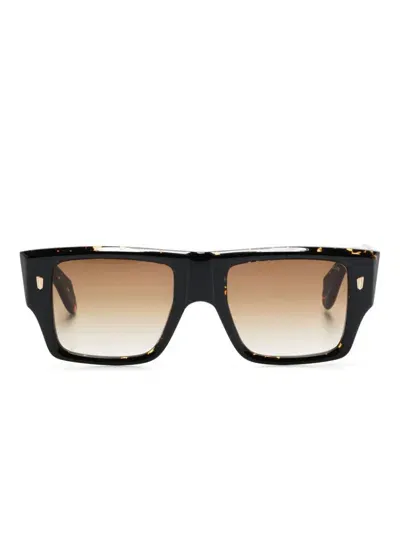 Cutler And Gross 1414 Rectangle-frame Sunglasses In Brown