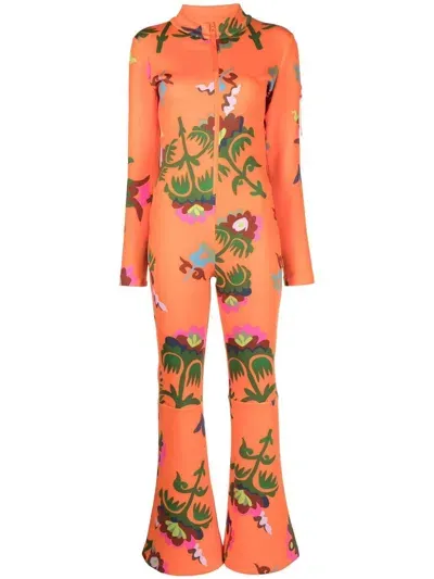 Cynthia Rowley Water-repellent Neoprene Ski Suit In Orange