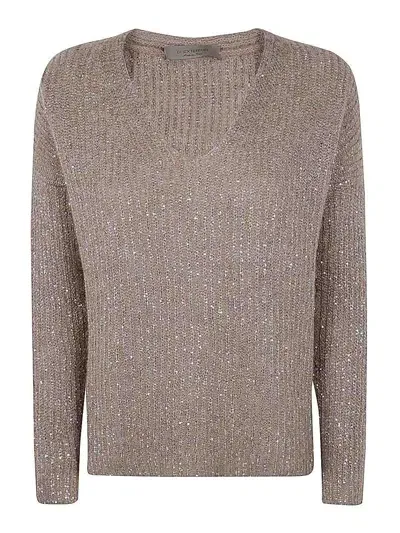 D Exterior Crystals Pullover In Marrón