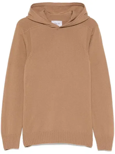 D4.0 Wool Hooded Sweater In Neutrals