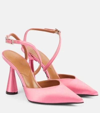 D’accori Arya 90 Satin Slingback Pumps In Pink