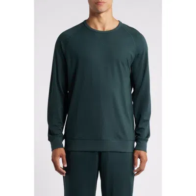 Daniel Buchler Long Sleeve Rayon Blend Lounge T-shirt In Dark Petrol