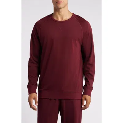 Daniel Buchler Long Sleeve Rayon Blend Lounge T-shirt In Wine