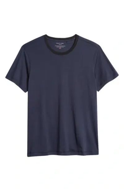 Daniel Buchler Peruvian Pima Cotton Crewneck T-shirt In Midnight