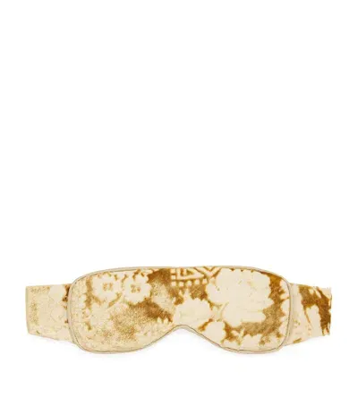 Daniel Hanson Silk Floral Eye Mask In Gold