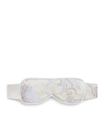 Daniel Hanson Silk Floral Jacquard Eye Mask In White