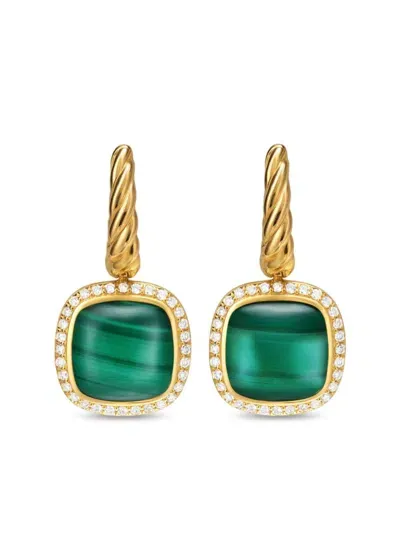 David Yurman 18kt Yellow Gold Albion Malachite And Diamond Earrings