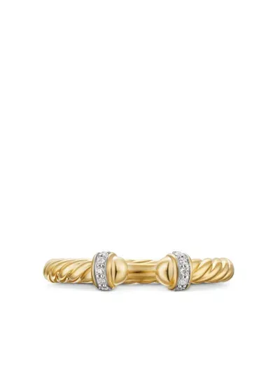 David Yurman 18kt Yellow Gold Cable Band Diamond Ring