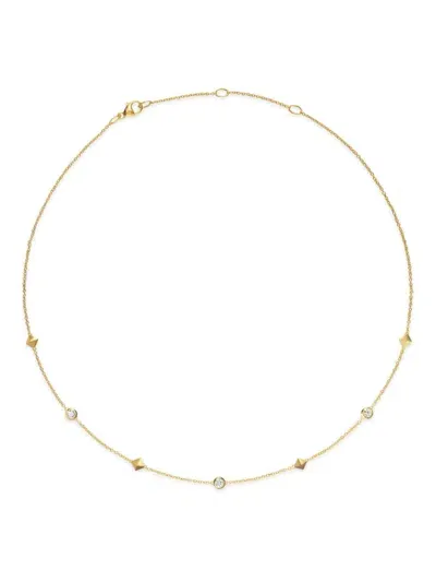 David Yurman 18kt Yellow Gold Renaiss Station Diamond Necklace