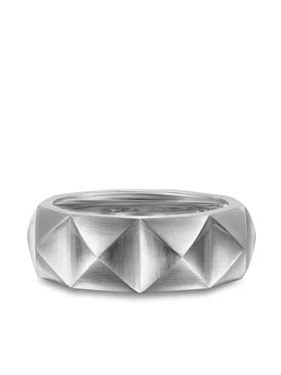 David Yurman Chevron Signet Ring In Silver