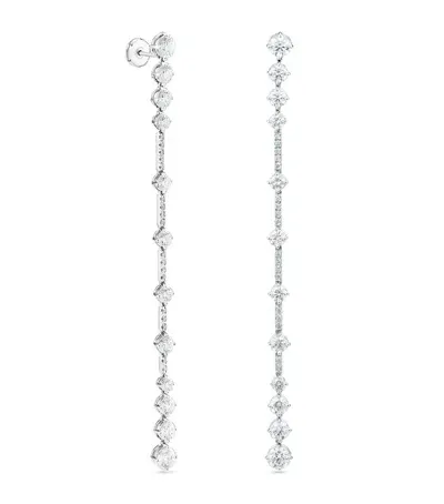 De Beers White Gold And Diamond Arpeggia Drop Earrings