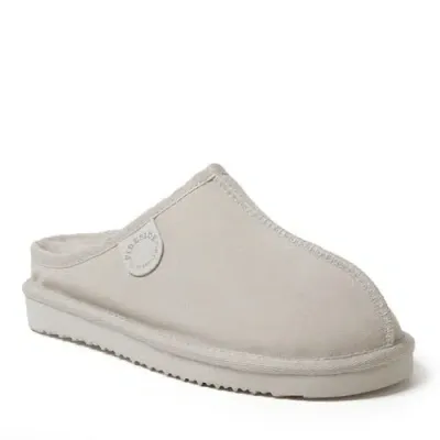 Dearfoams Fireside Greta Genuine Shearling Clog Slipper In Bone