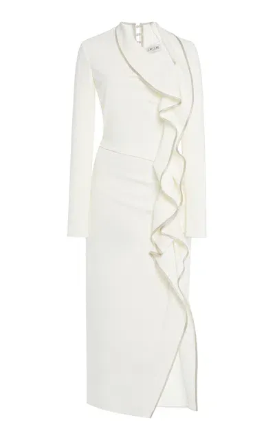 Del Core Draped Dress In White