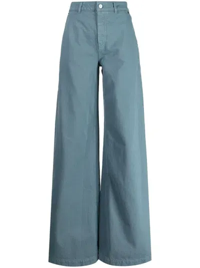 Del Core High-waist Wide-leg Trousers In Blue