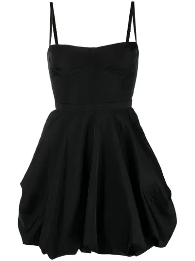 Del Core Sweetheart-neck Puffball-skirt Minidress In Black