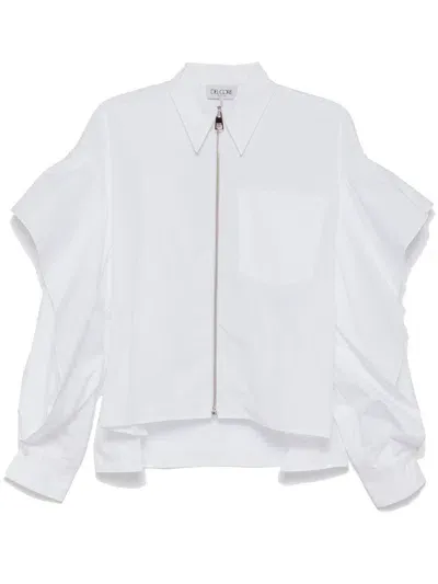 Del Core Winged Zip Fastening Shirt In White