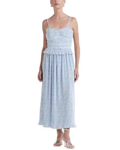 Derek Lam 10 Crosby Brisha Pleated Cami Maxi Dress In Blue Ivory