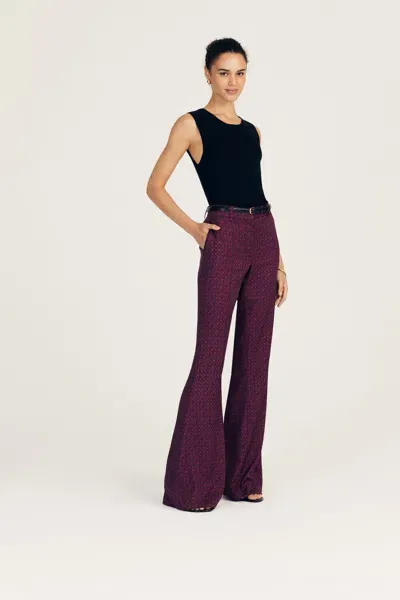 Derek Lam Cami High Rise Flare Pant In Burgundy