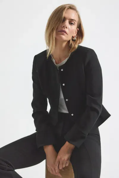 Derek Lam Elizabeth Peplum Jacket In Black